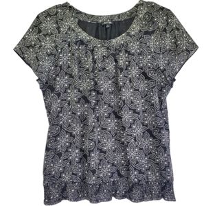 APT. 9 Women's Blouse Sheer Layering/Sleeves Abstract Print Size XL